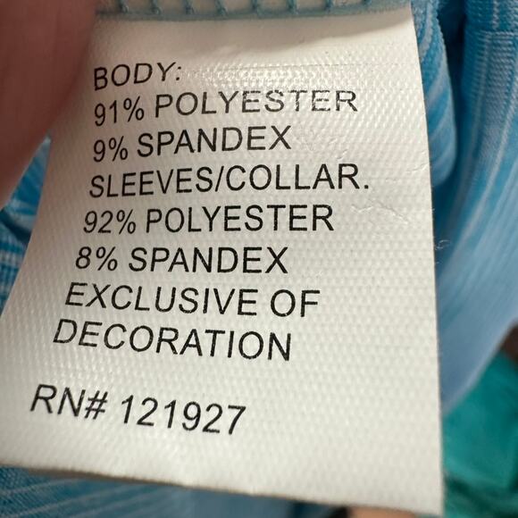 JOHNNIE-O Bert Quarter-Zip Pullover Baja Blue Stripe Performance Shirt M NWT - Picture 4 of 5